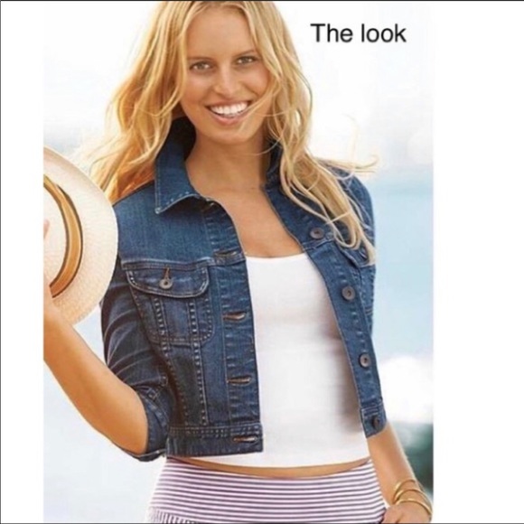 Sean John Cropped Dark Denim Jacket 3/4 Sleeves S - Picture 3 of 7